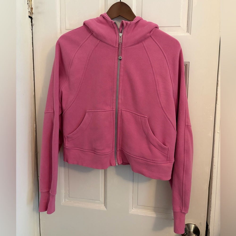 Lululemon Scuba Oversized Full Zip Cropped Hoodie Size XS/S ?Pink Blossom